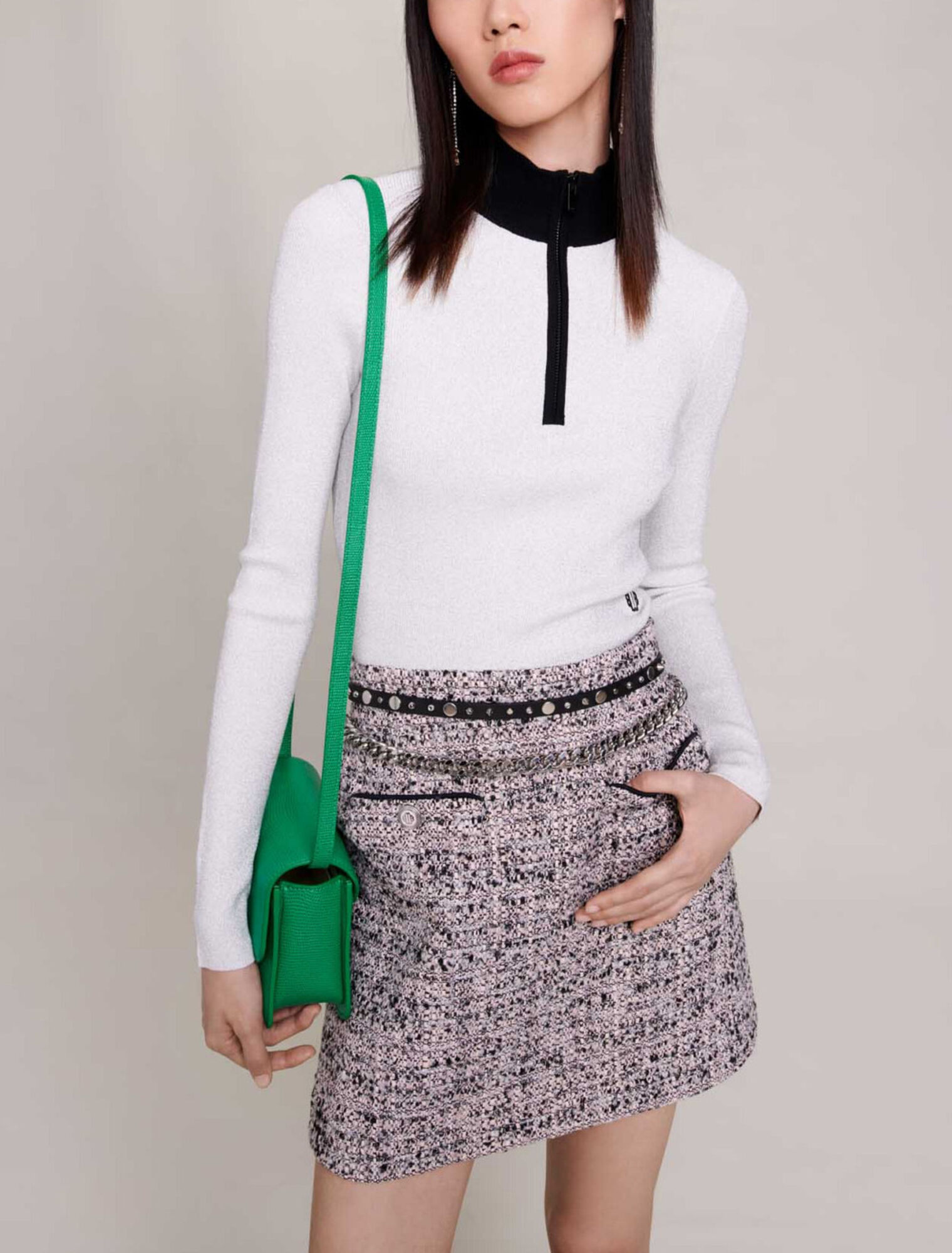 Kurzer Rock aus Tweed