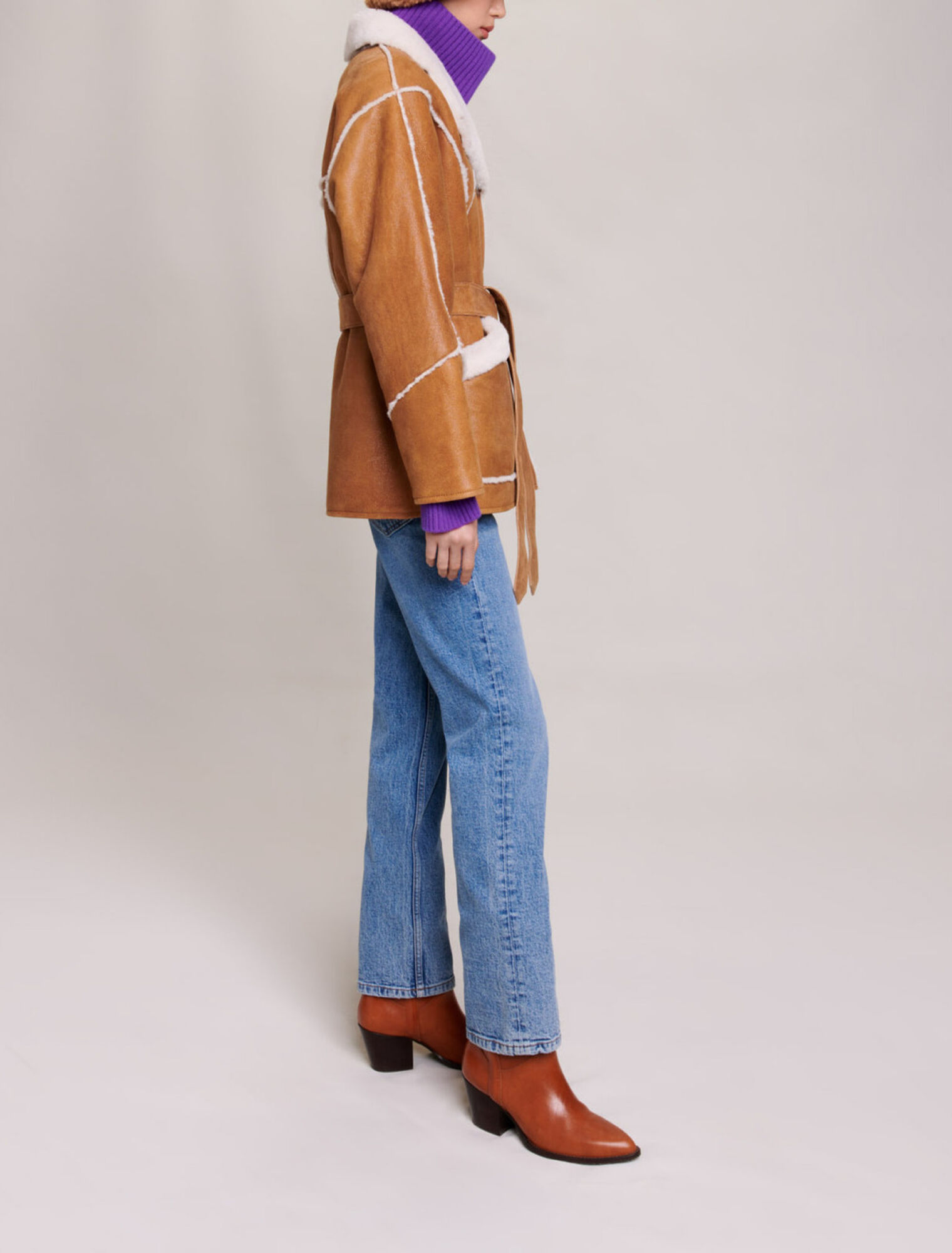 Kurzer Shearlingmantel