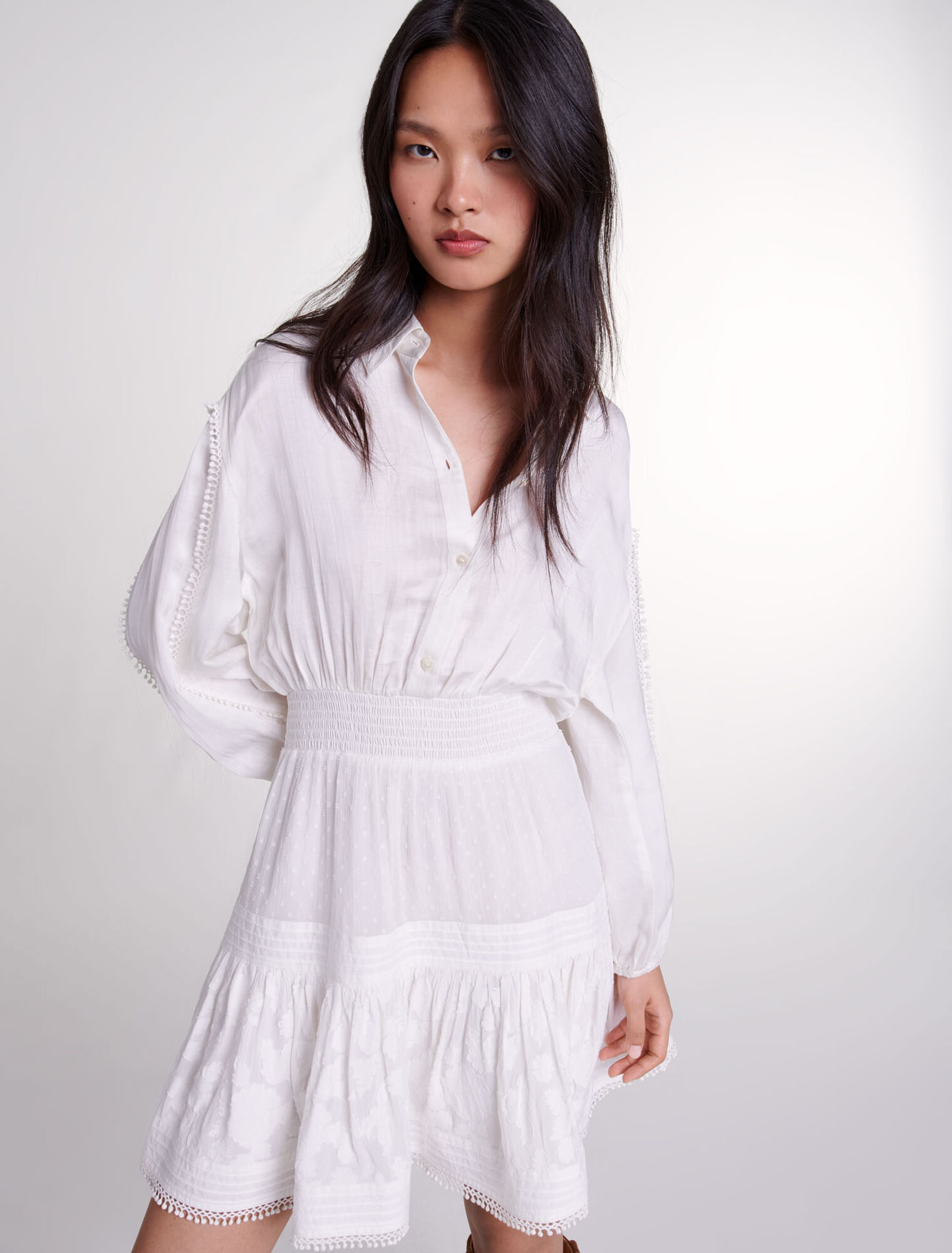 Kurzes Baumwollkleid mit Patchwork