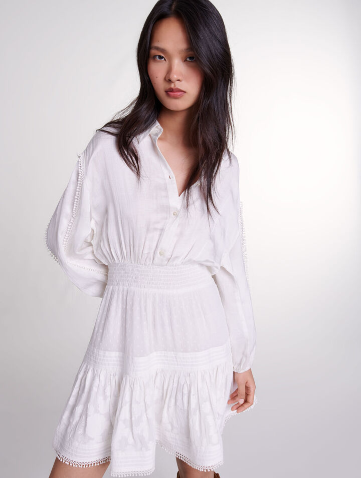 Kurzes Baumwollkleid mit Patchwork