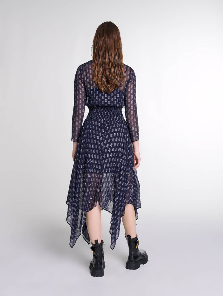 Asymmetrisches langes Kleid