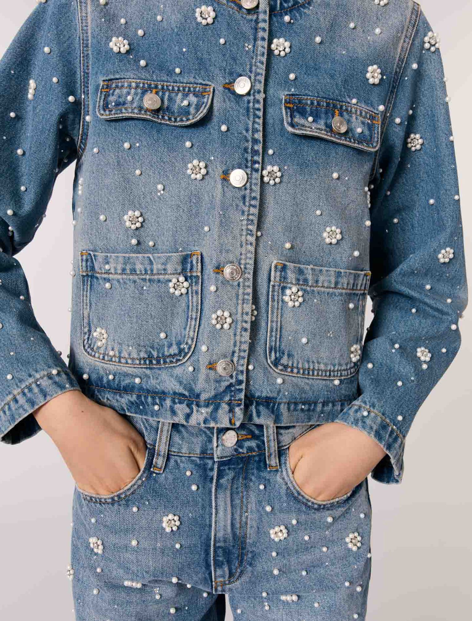 Jacke aus besticktem Denim