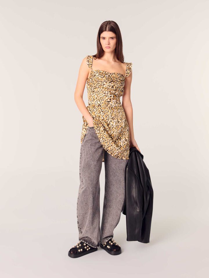 Kurzes Kleid mit Leoparden-Print