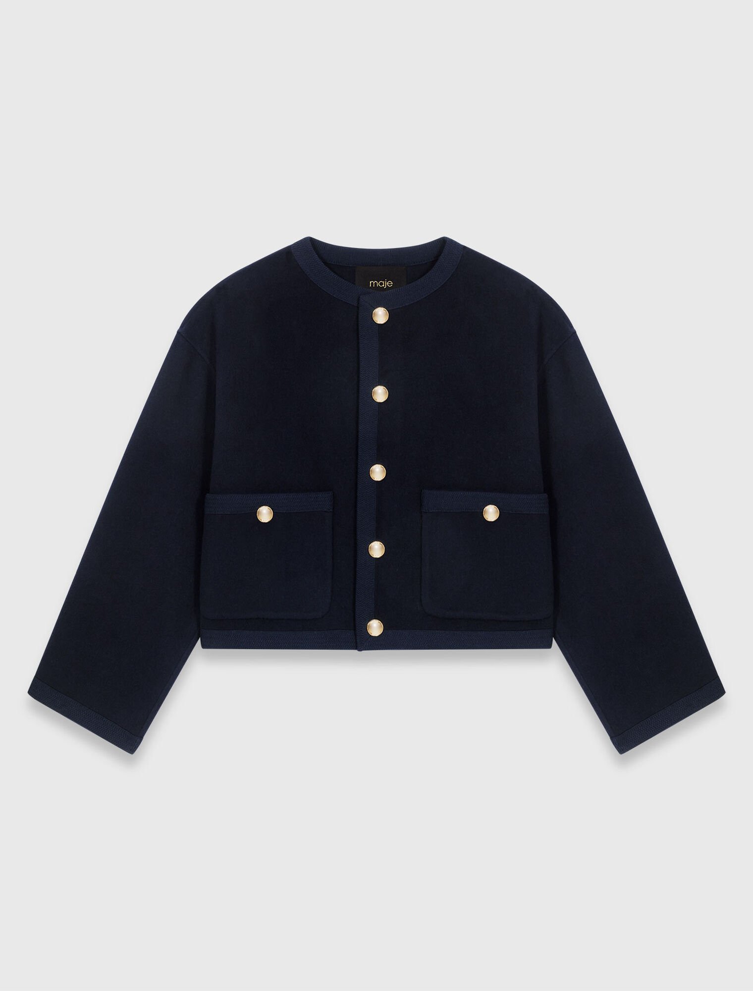 Doubleface-Jacke mit Flechtborten