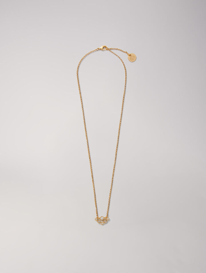 Goldfarbene Halskette mit Strass