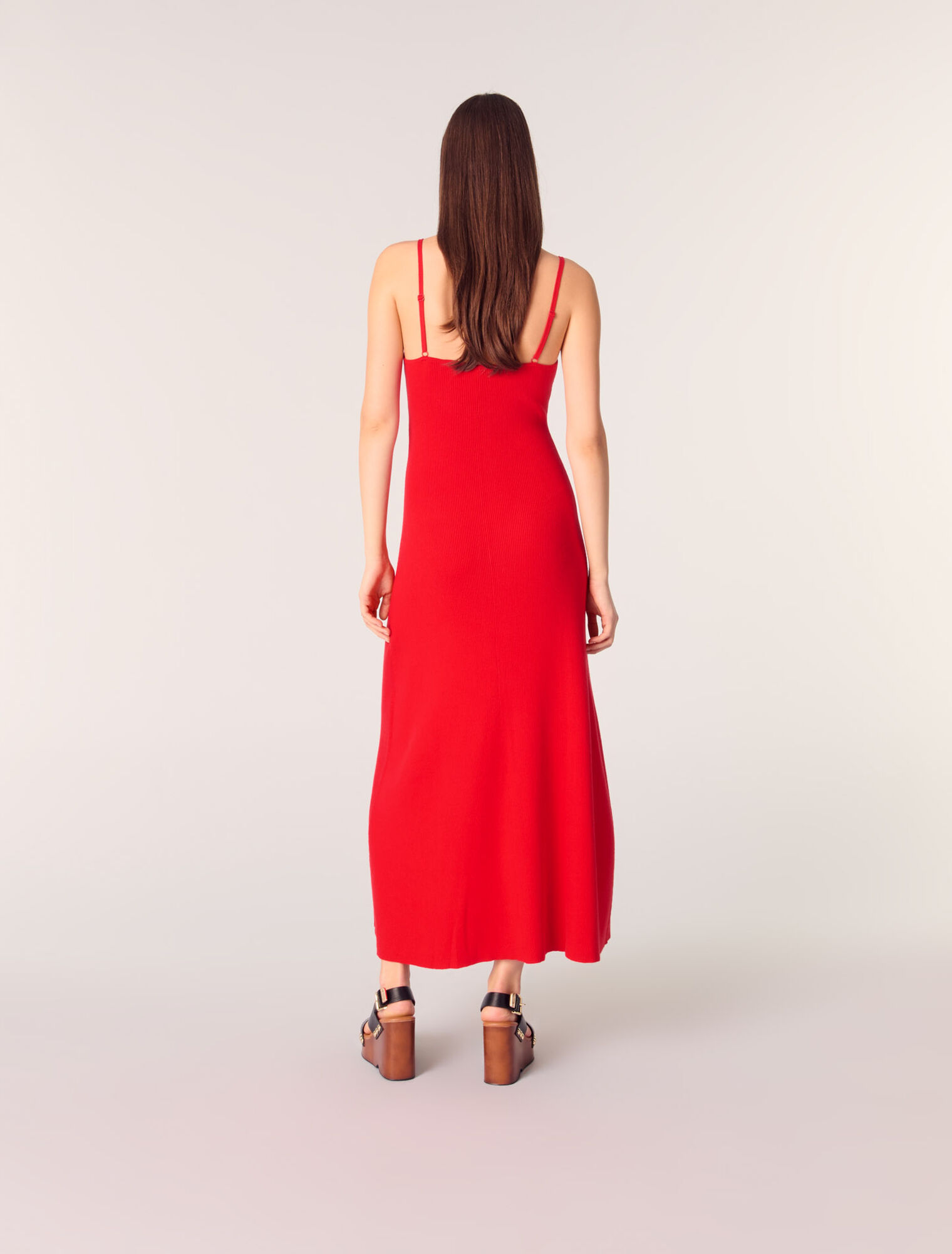 Langes Kleid aus Rippstrick