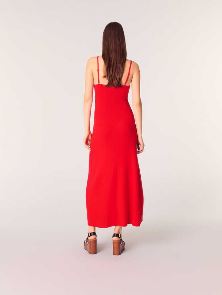Langes Kleid aus Rippstrick