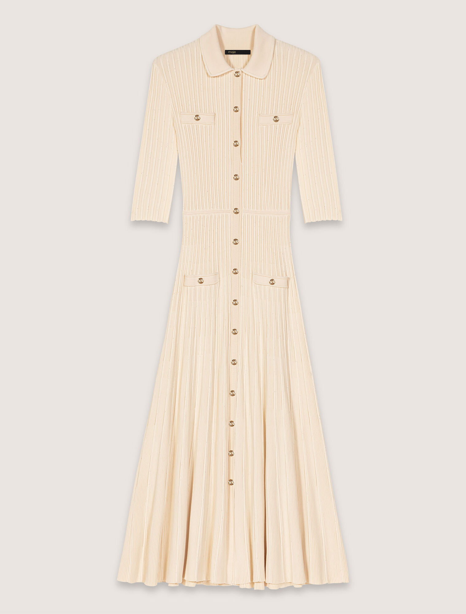 Midi-Strickkleid mit Pailletten