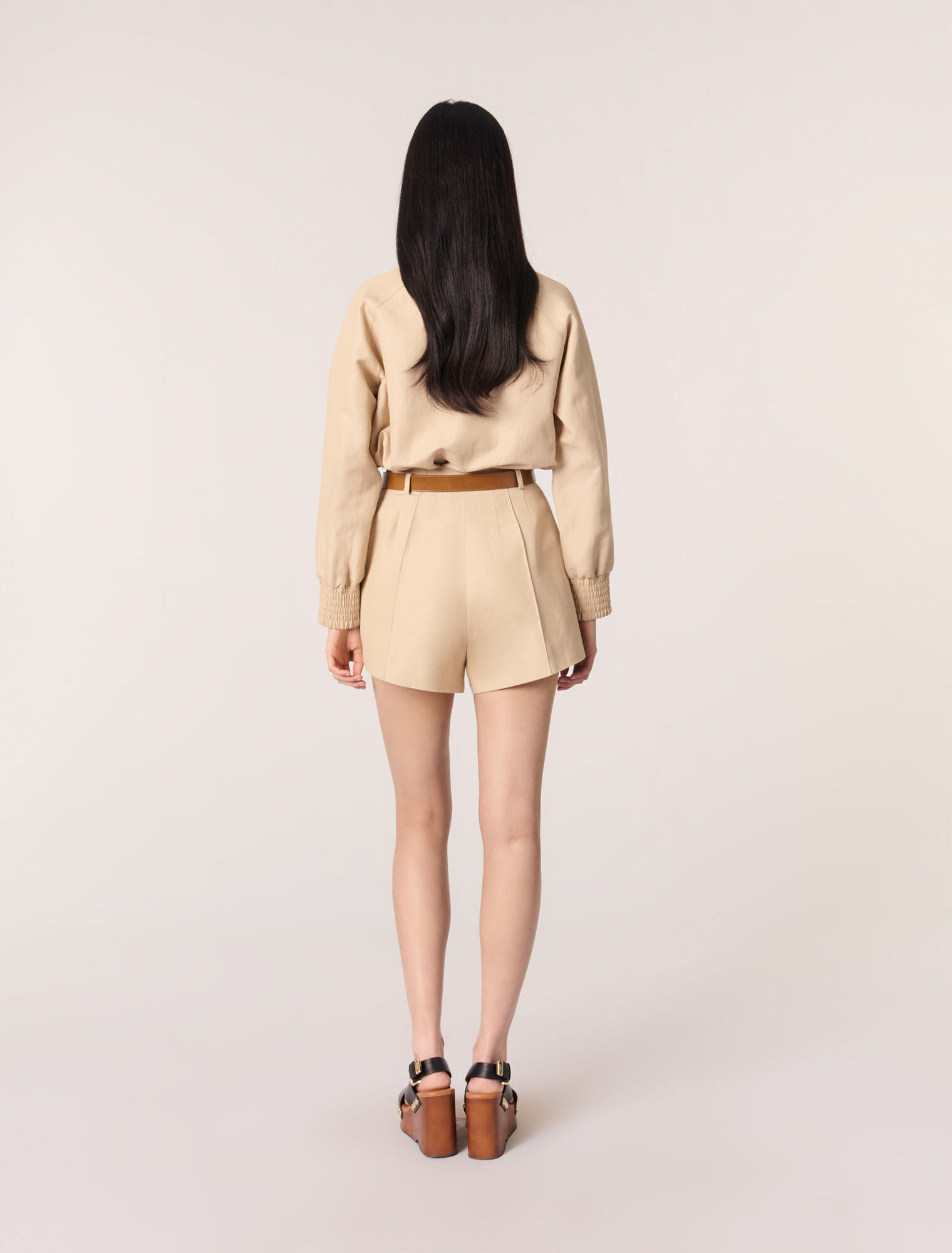 Shorts aus Leinen und Baumwolle