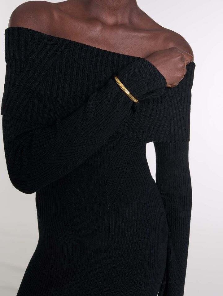 Langes Strickkleid