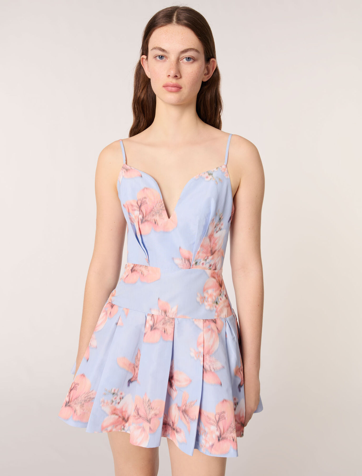 Kurzes Taftkleid mit Printmotiv