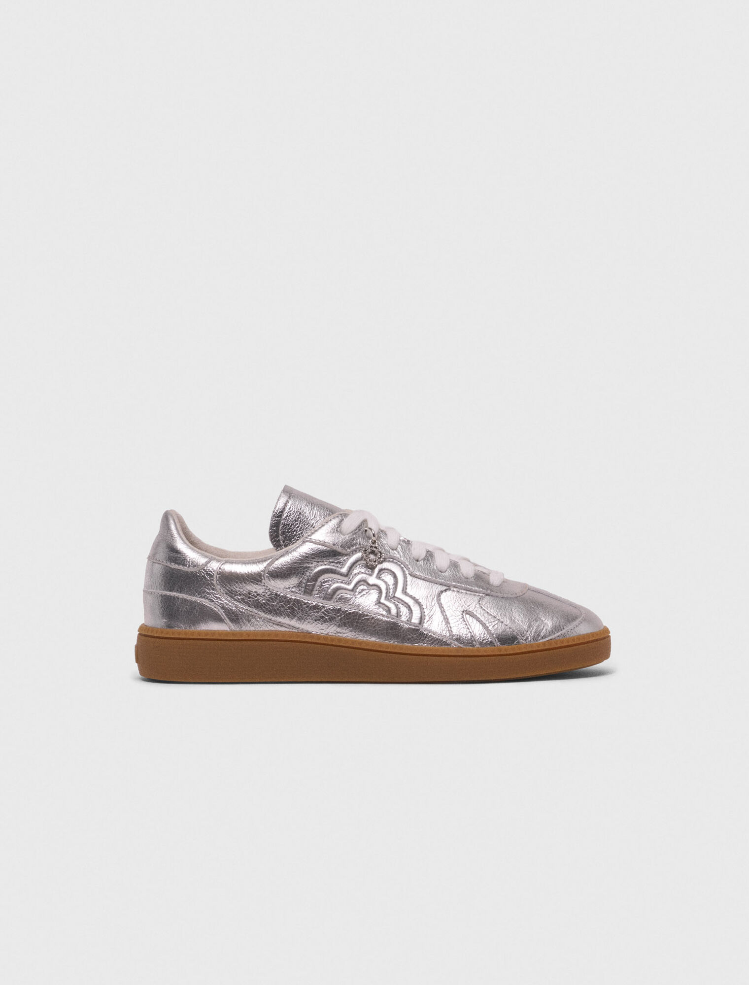 Metallic-Lederturnschuhe