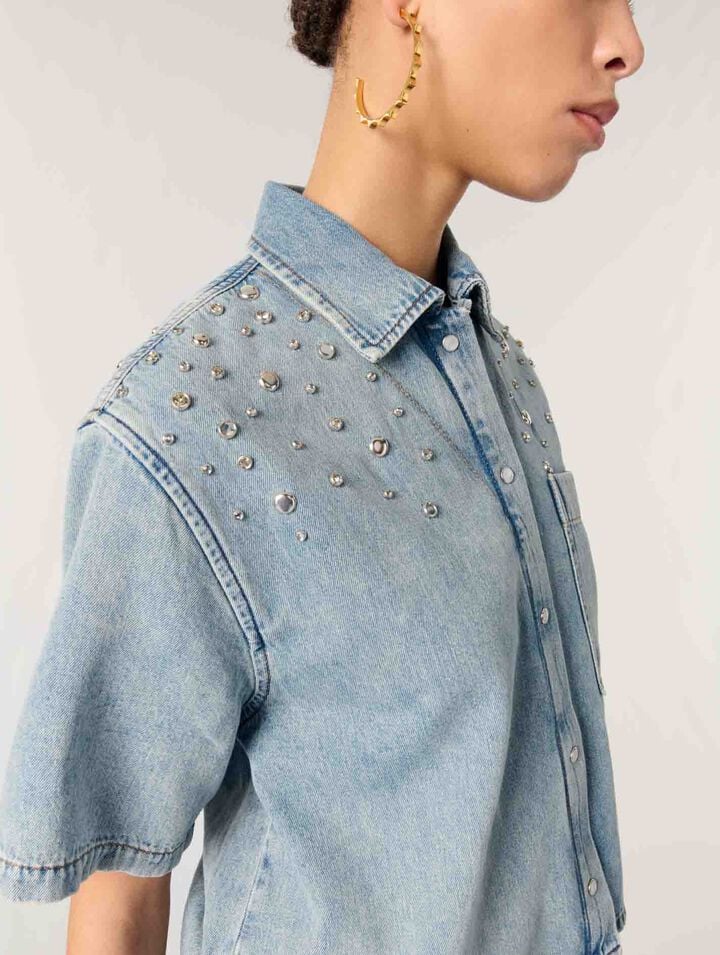 Denimhemd mit Nieten