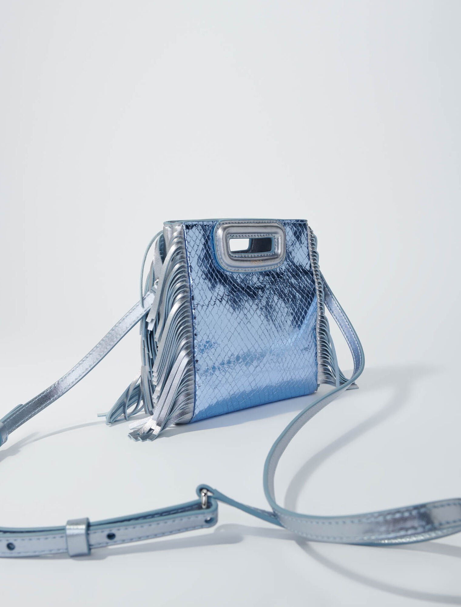 Mini M-Tasche Metallic Pythonmuster