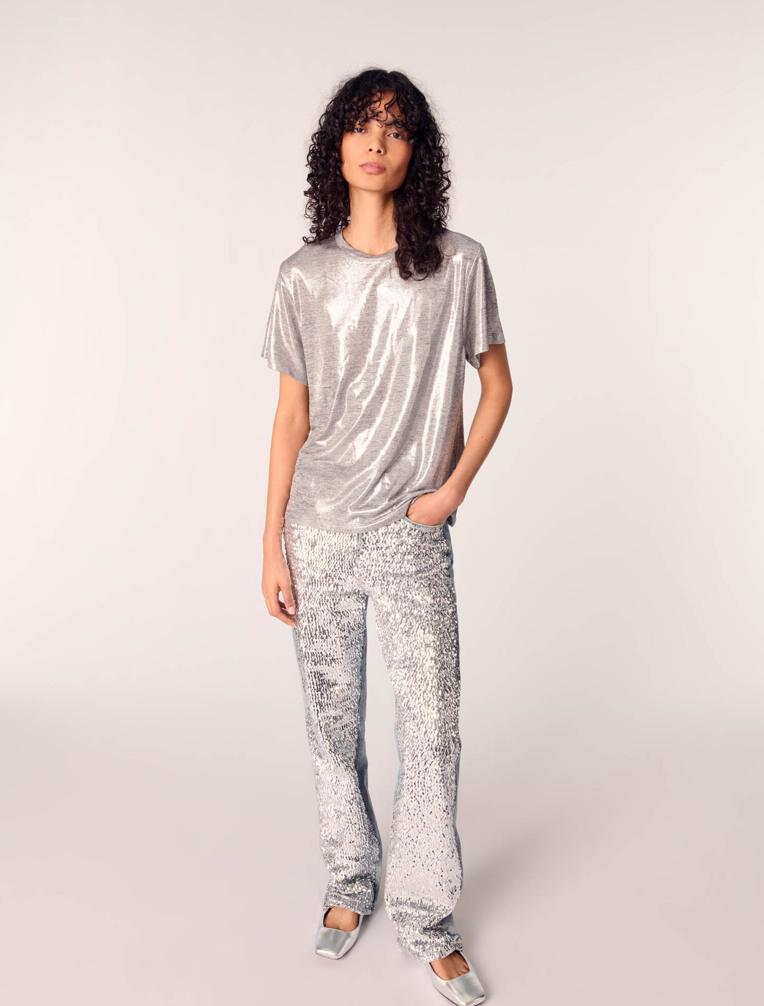 T-Shirt aus Lamé