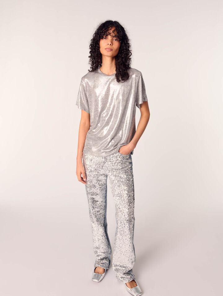 T-Shirt aus Lamé