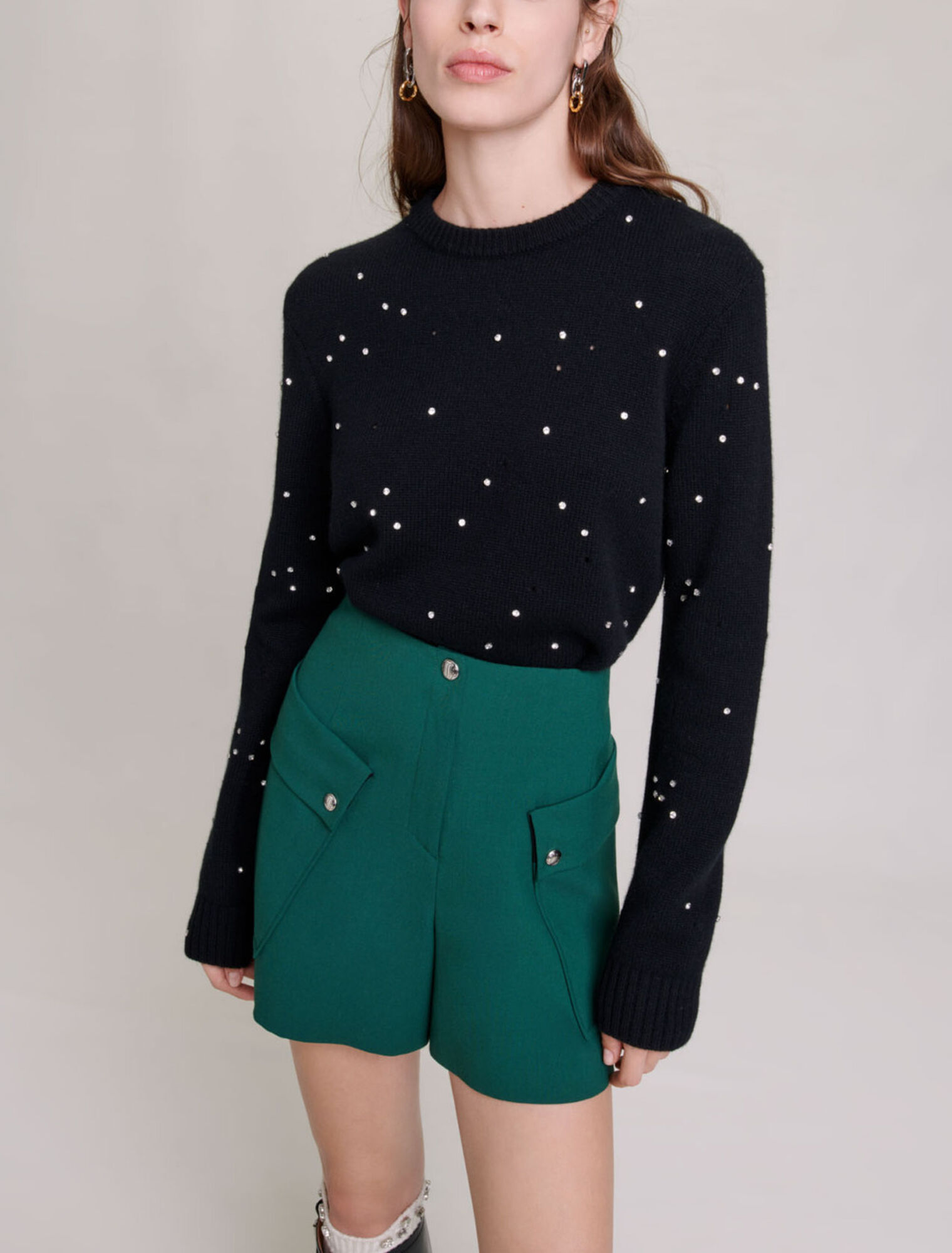 Strukturierte Shorts mit Taschen