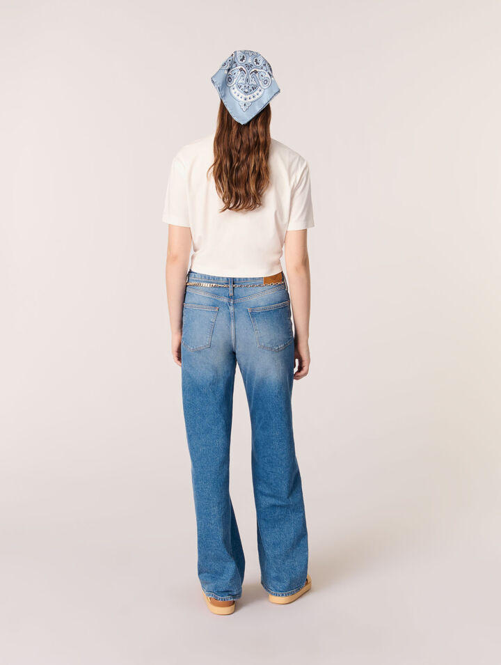 Geknotetes T-Shirt mit Print