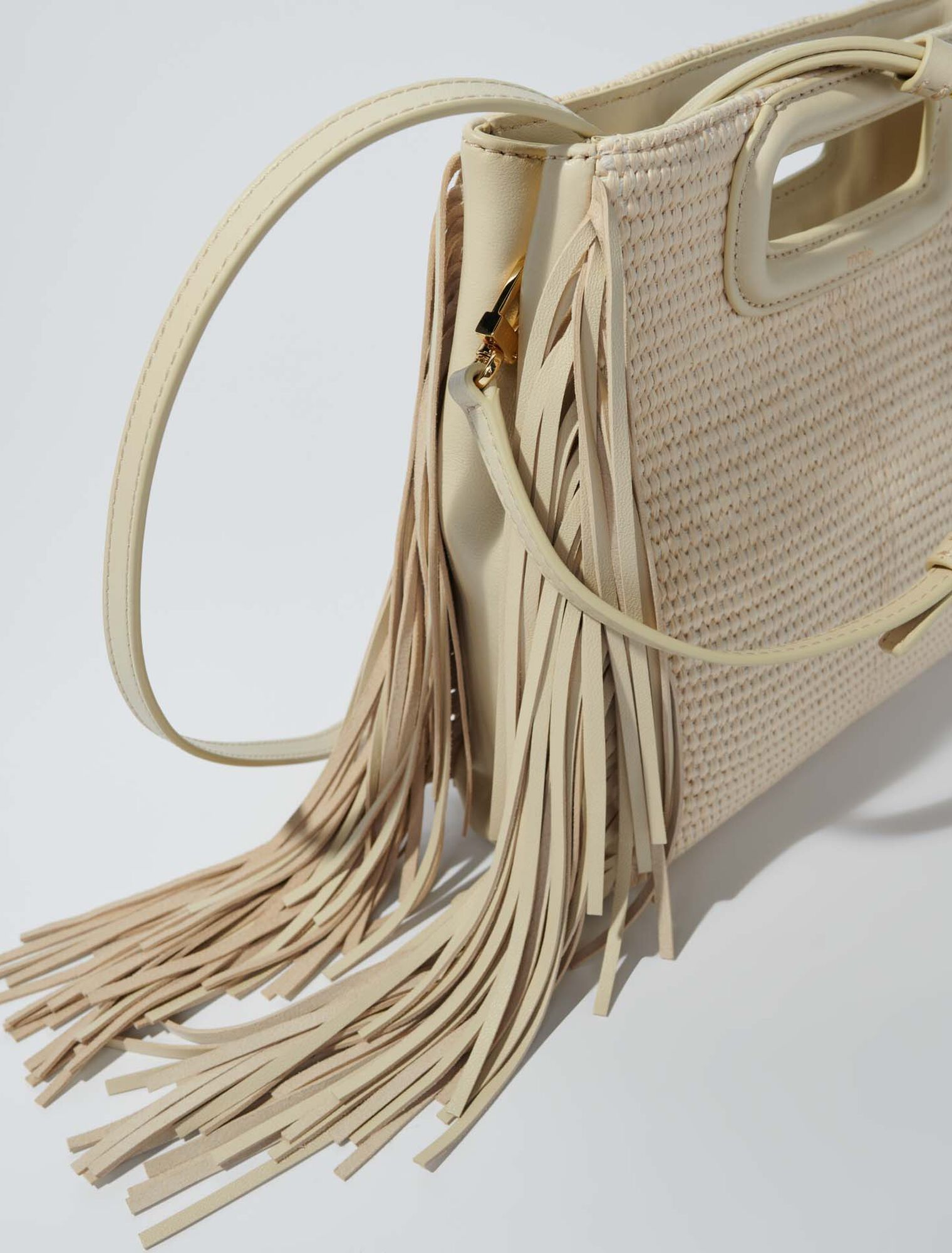M-Tasche aus Stoff und Bast