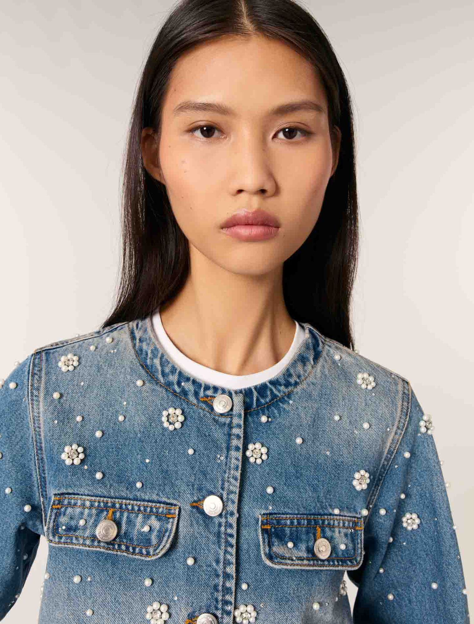 Jacke aus besticktem Denim