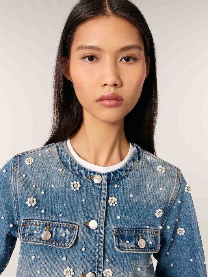 Jacke aus besticktem Denim