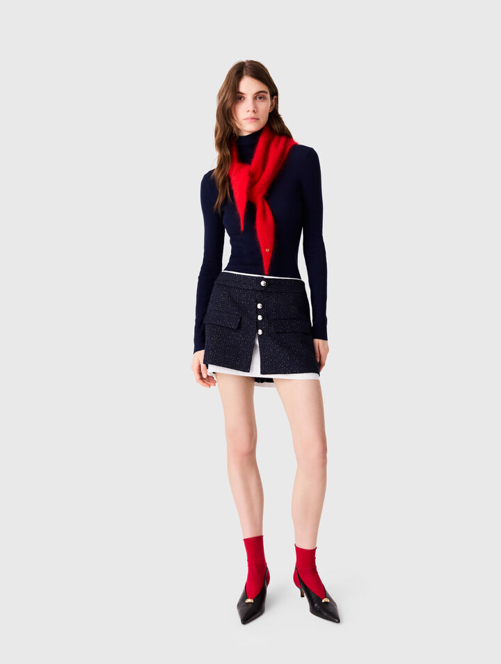 Tweed-Shorts mit Kontrast