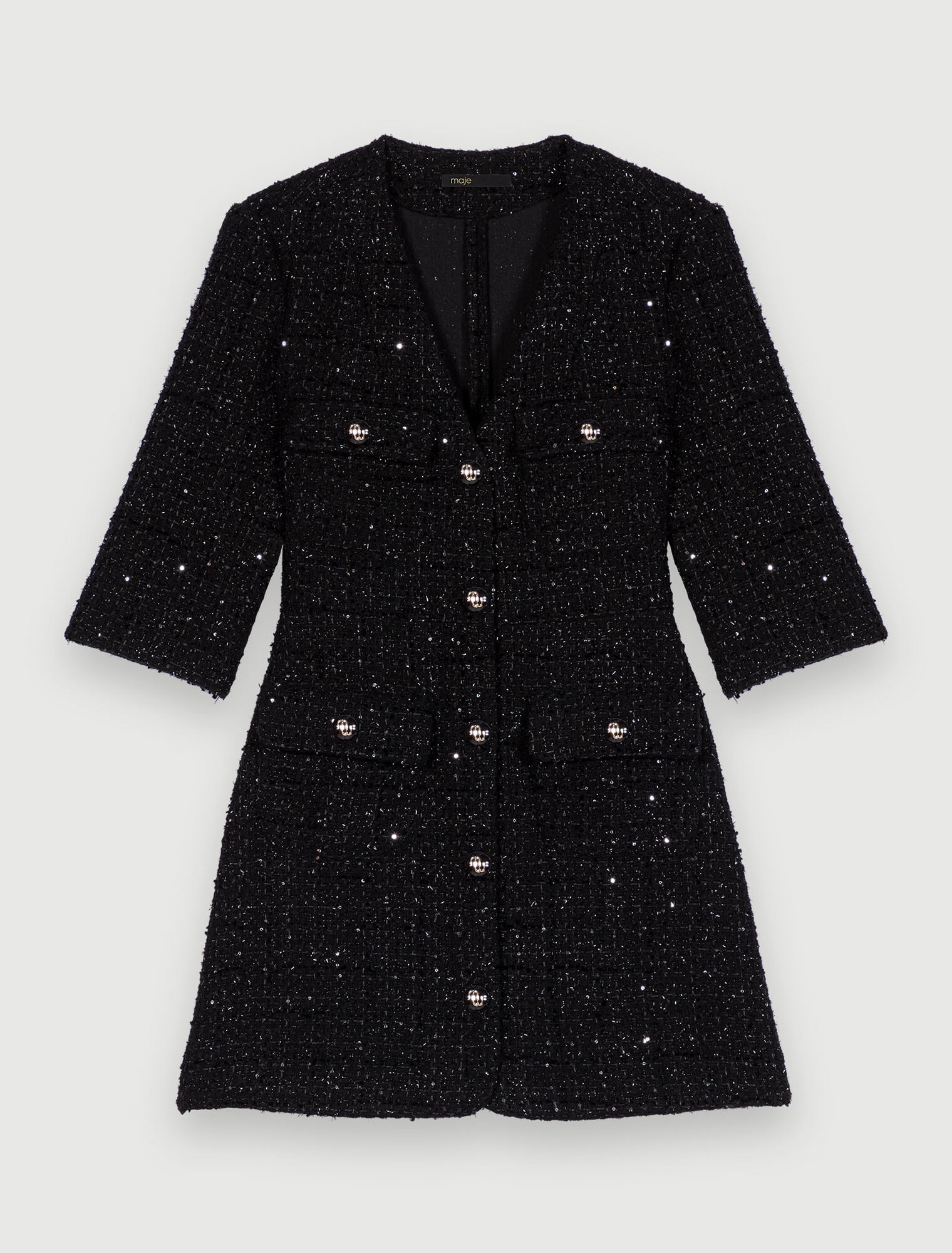 Kurzes strukturiertes Metallic-Kleid