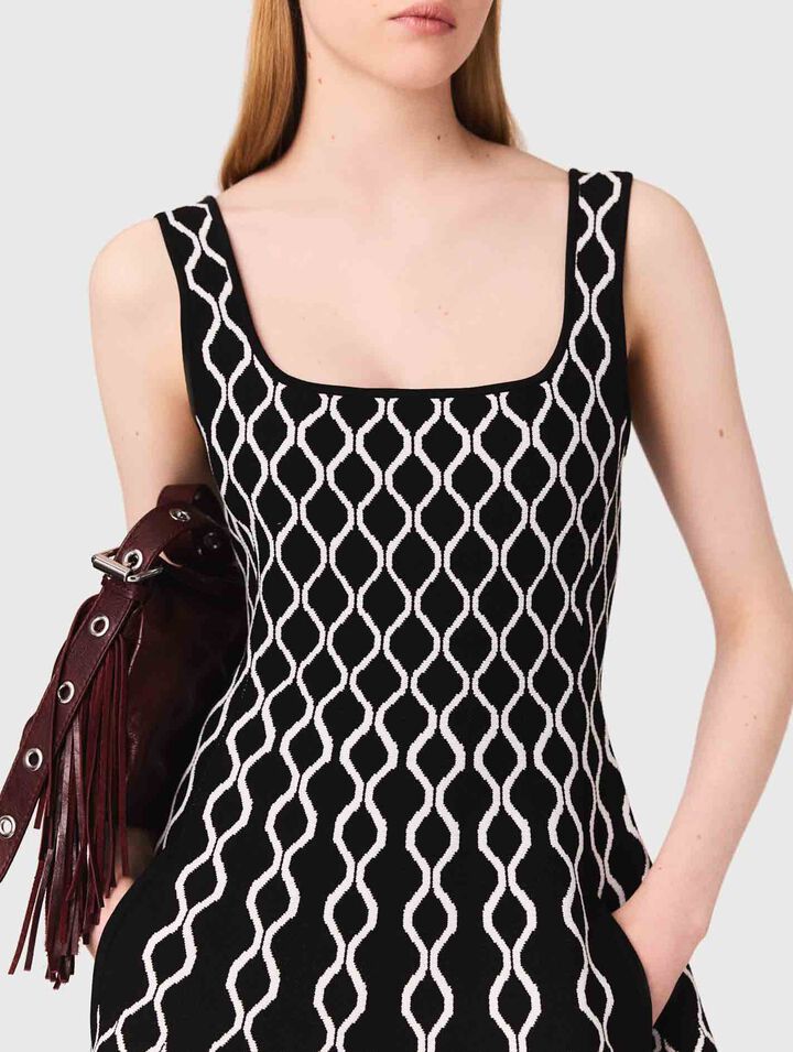 Midikleid aus Jacquard-Strick