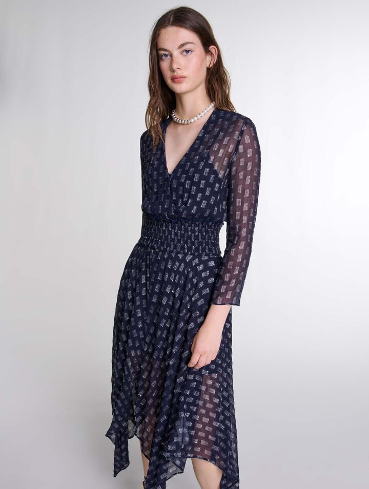 Asymmetrisches langes Kleid