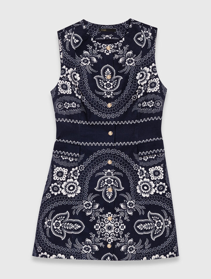 Gerades Kleid mit Print