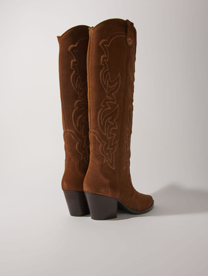 Santiags Stiefel aus Veloursleder