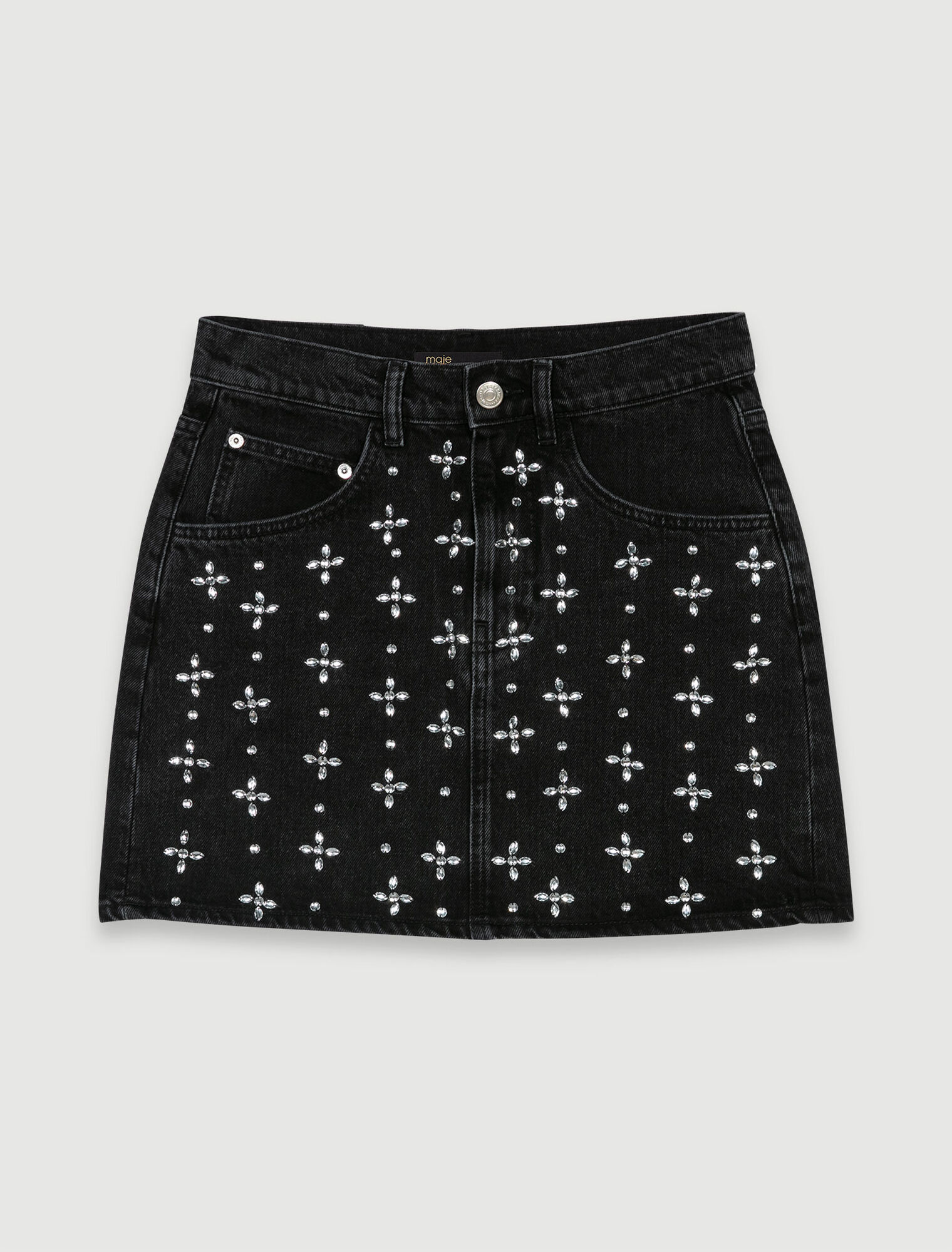 Kurzer Jeansrock mit Strass