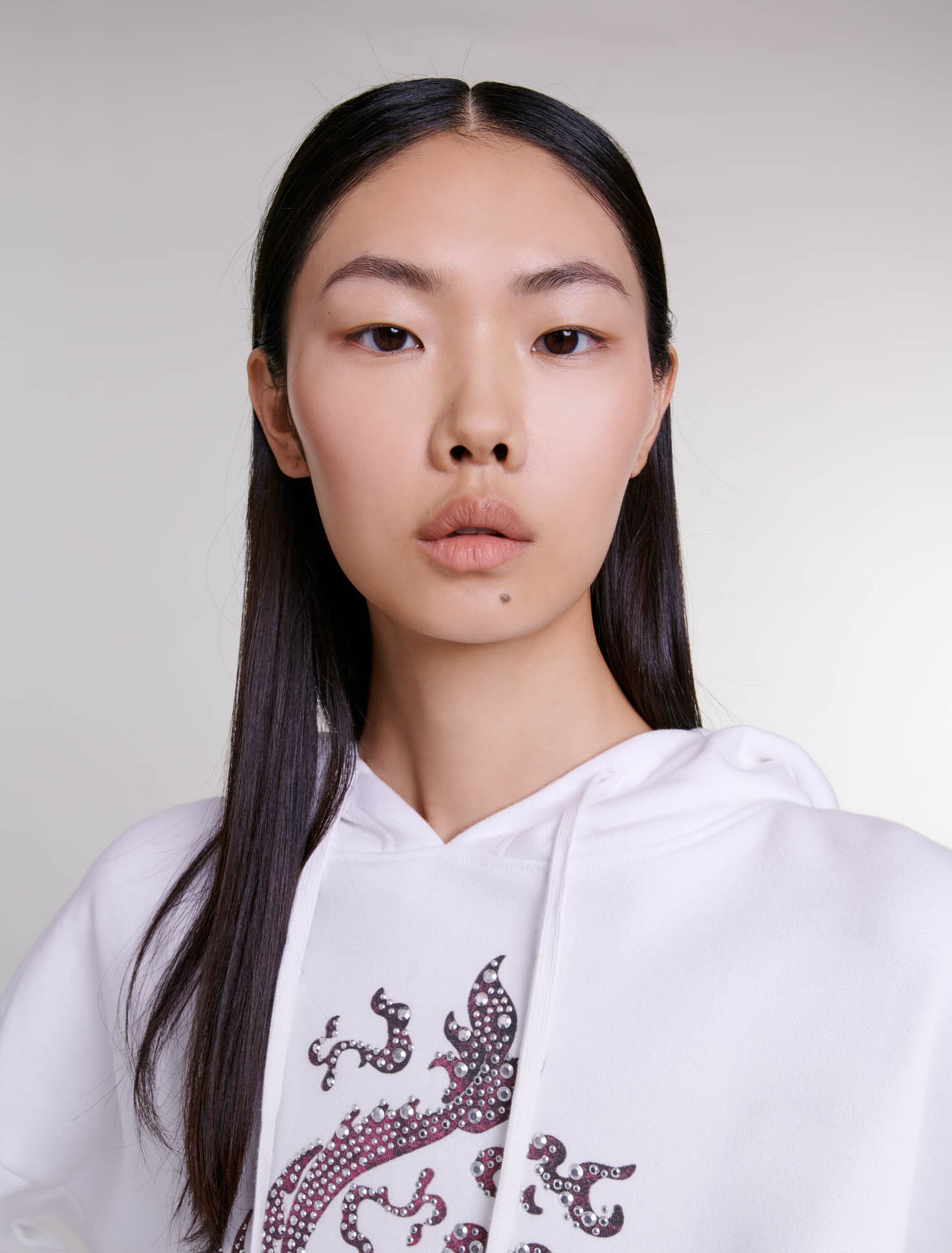 Oversize-Sweatshirt mit Strass