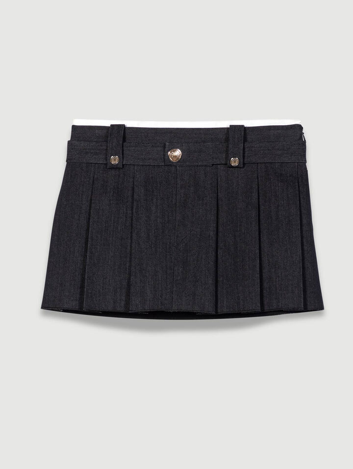 Schwarzer Minirock mit Jeans-Optik
