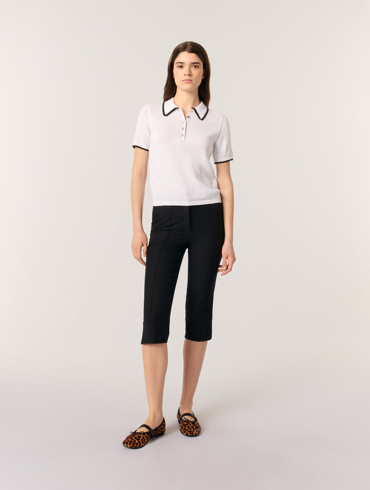Poloshirt aus Pointelle-Strick
