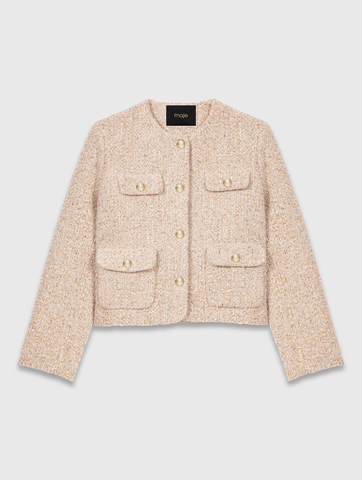 Kurze Bouclé-Tweedjacke