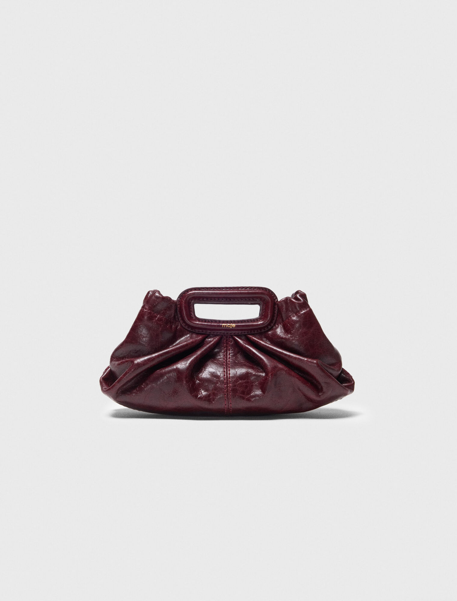 Mini-Clutch aus Craquelé-Leder