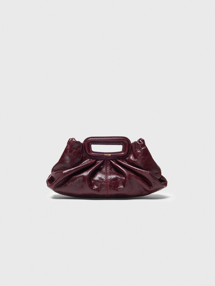 Mini-Clutch aus Craquelé-Leder