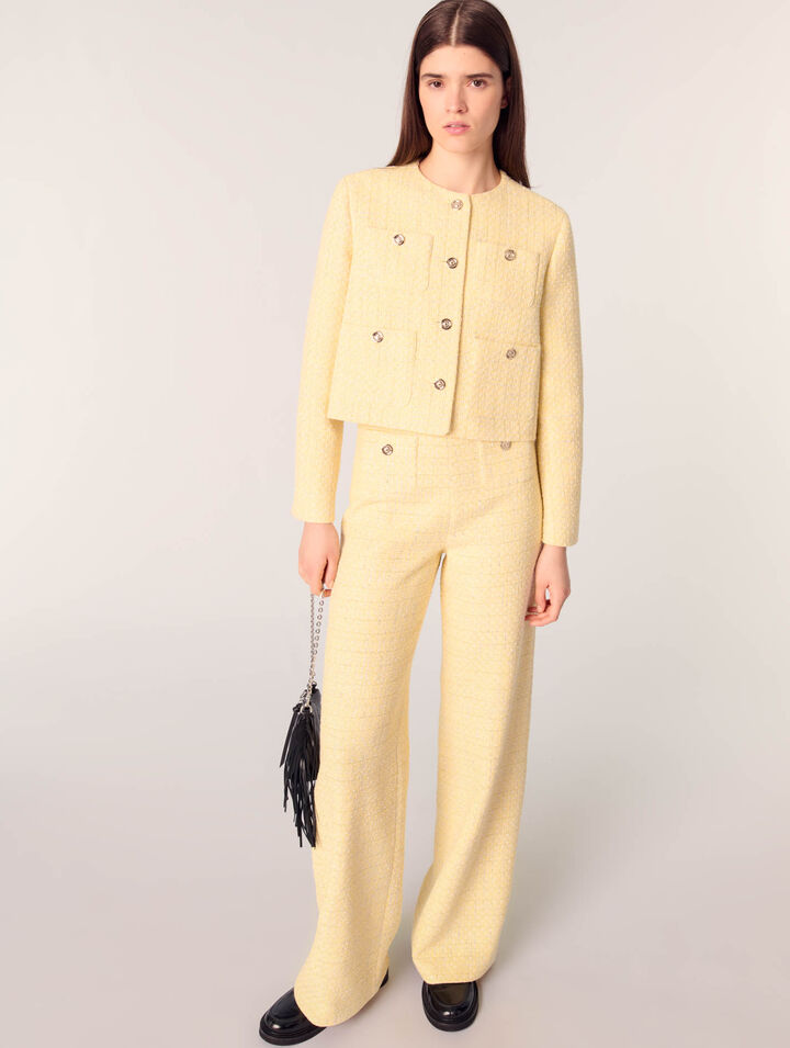 Gerade Tweed-Hose mit Lurex