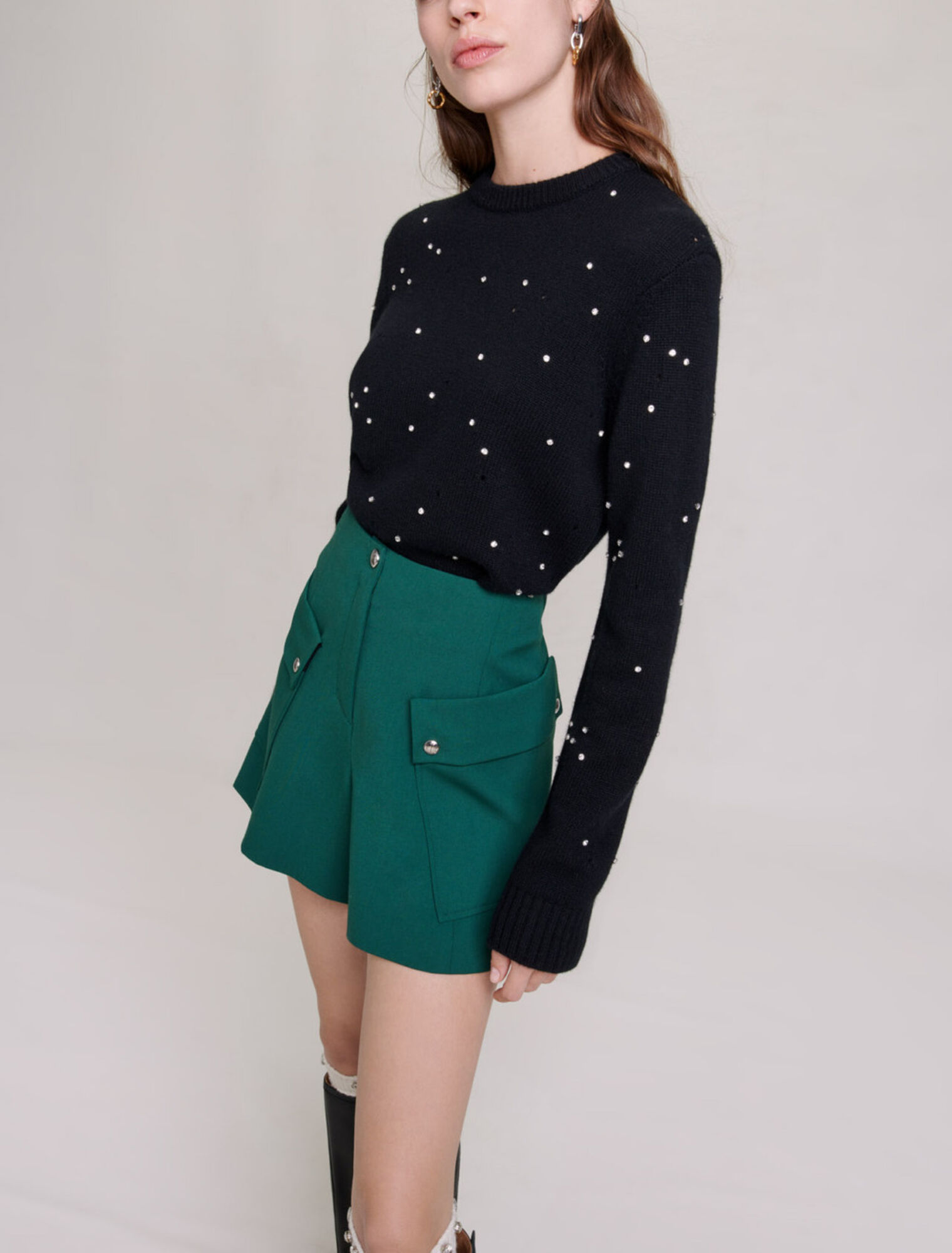 Strukturierte Shorts mit Taschen