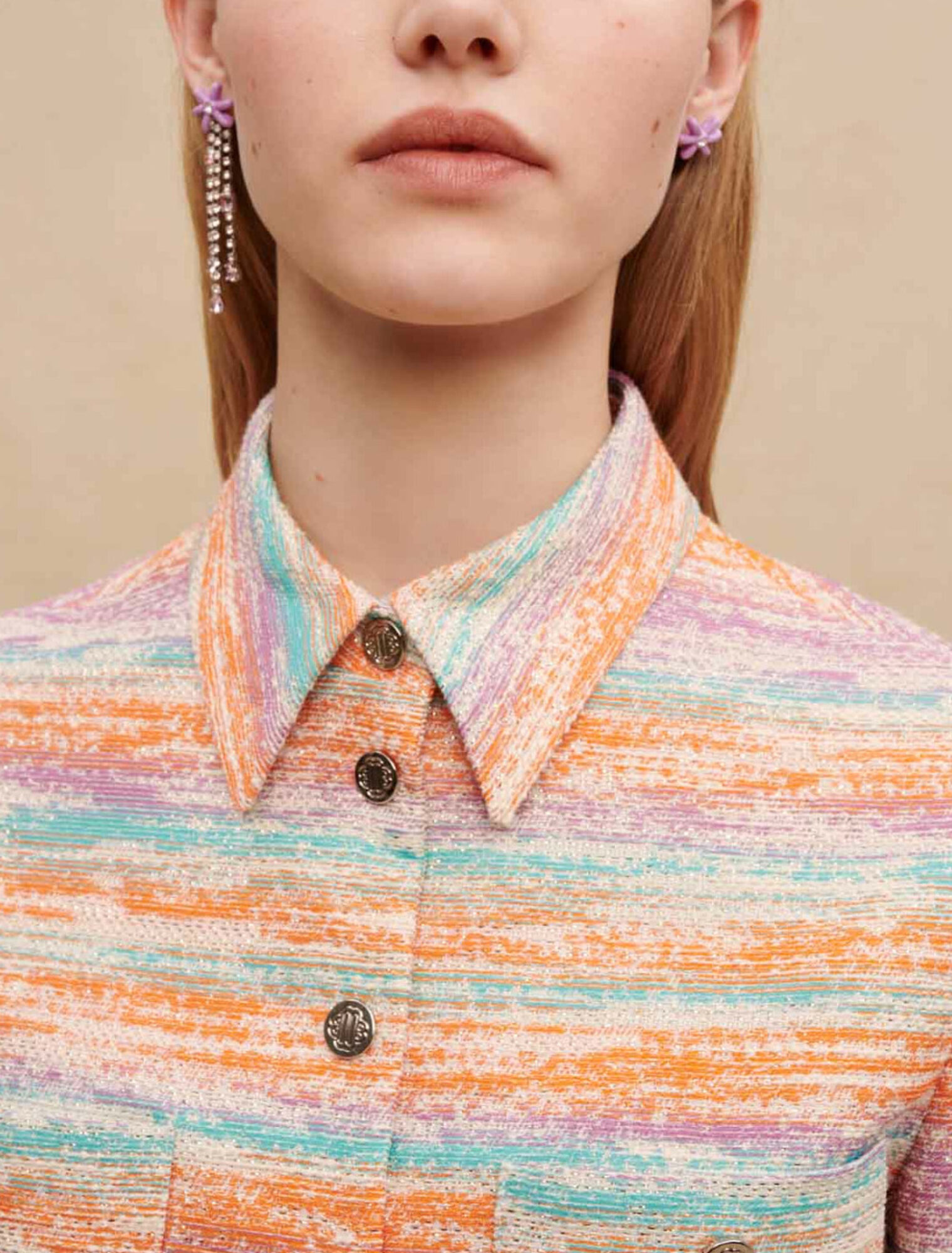 Kurze Jacke aus glänzendem Tweed