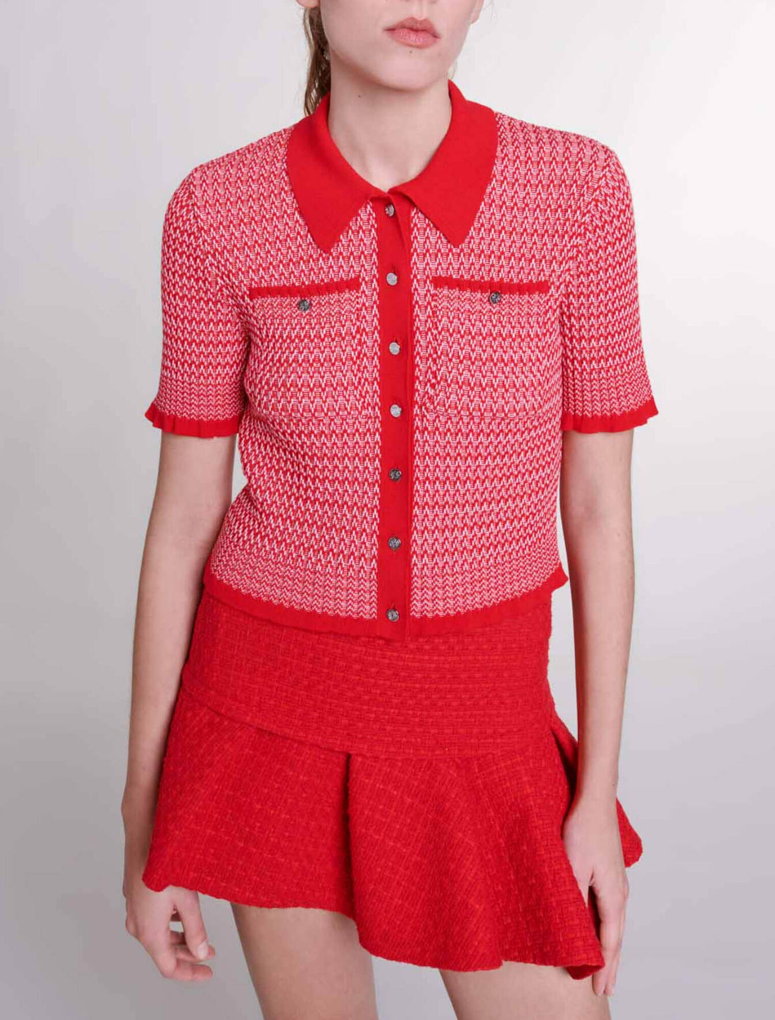 Asymmetrischer Minirock aus Tweed