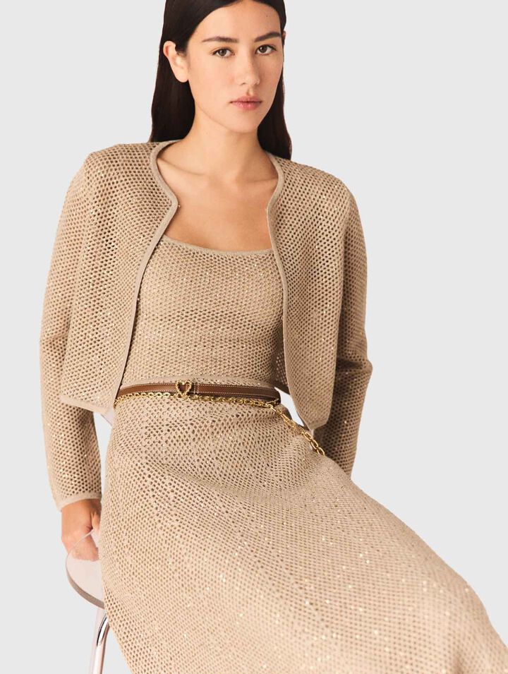 Strick-Cardigan mit Strass