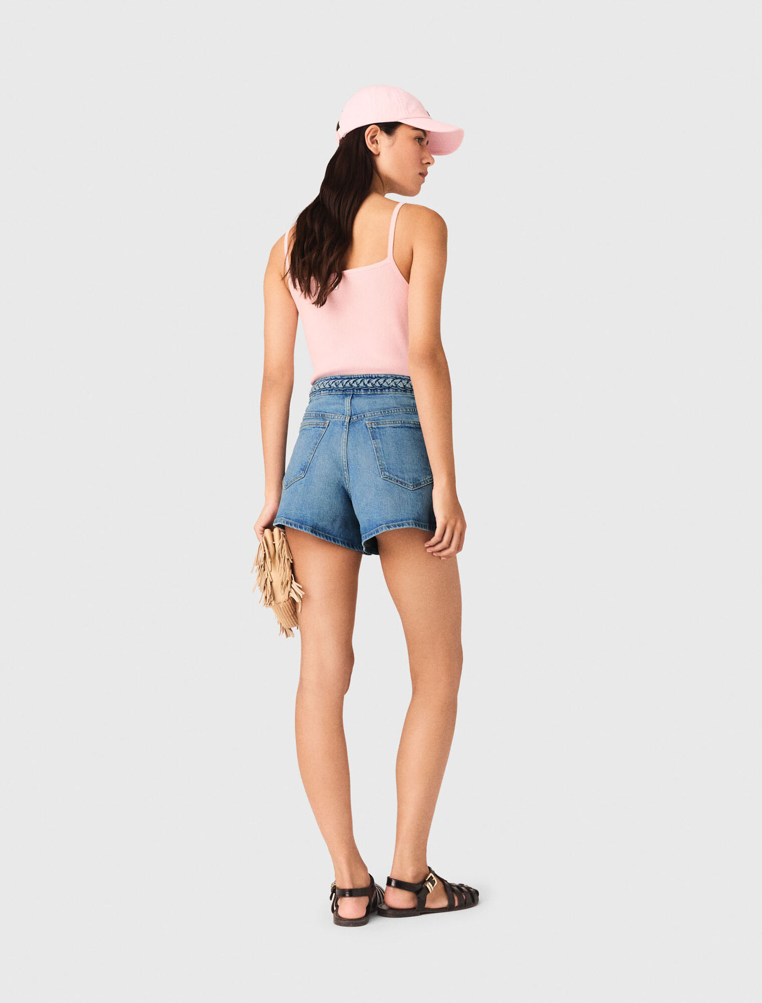 Geflochtene Denimshorts