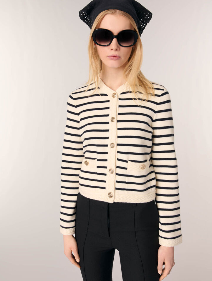 Gestreifte Strickjacke