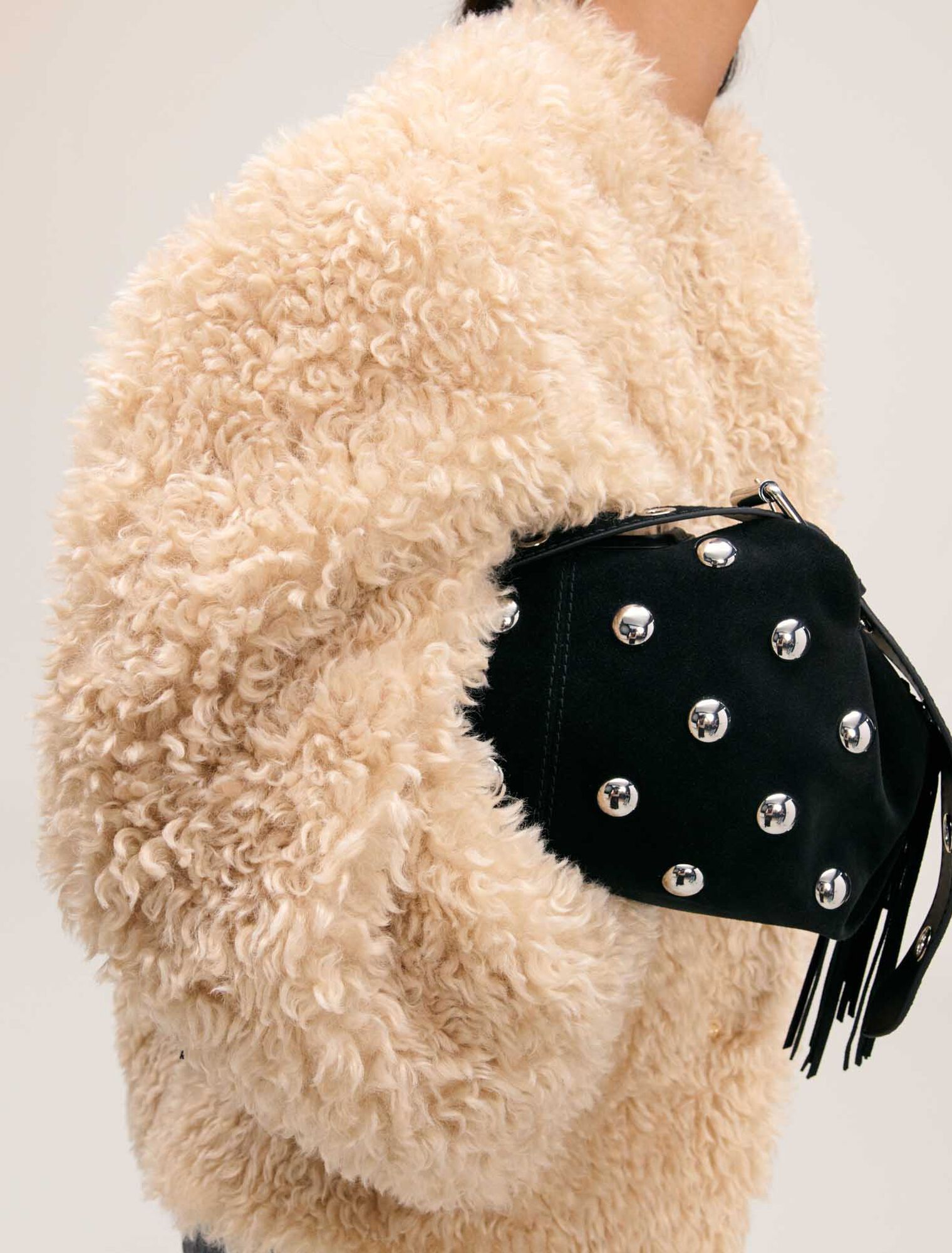 Tasche Miss M, Velours und Nieten