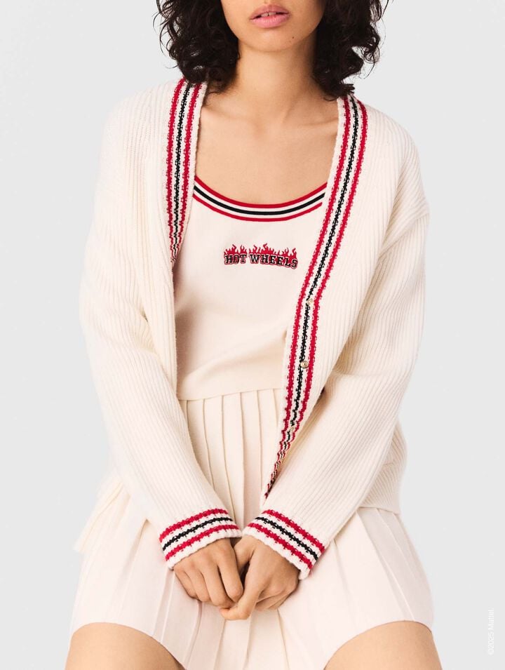 Langer Cardigan mit Stickereien