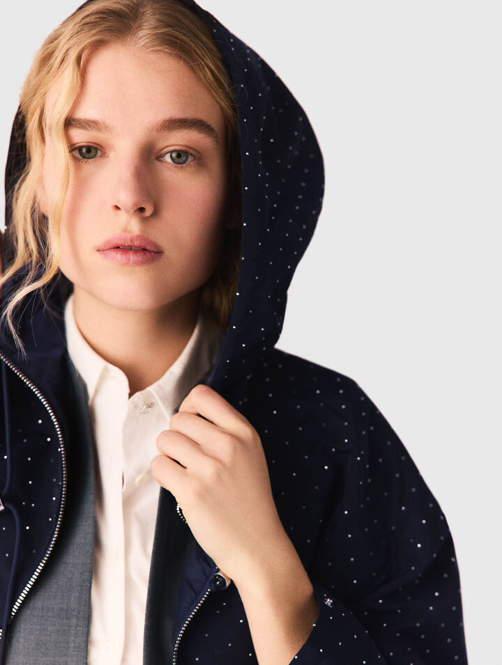 Windjacke mit Strass und Kapuze