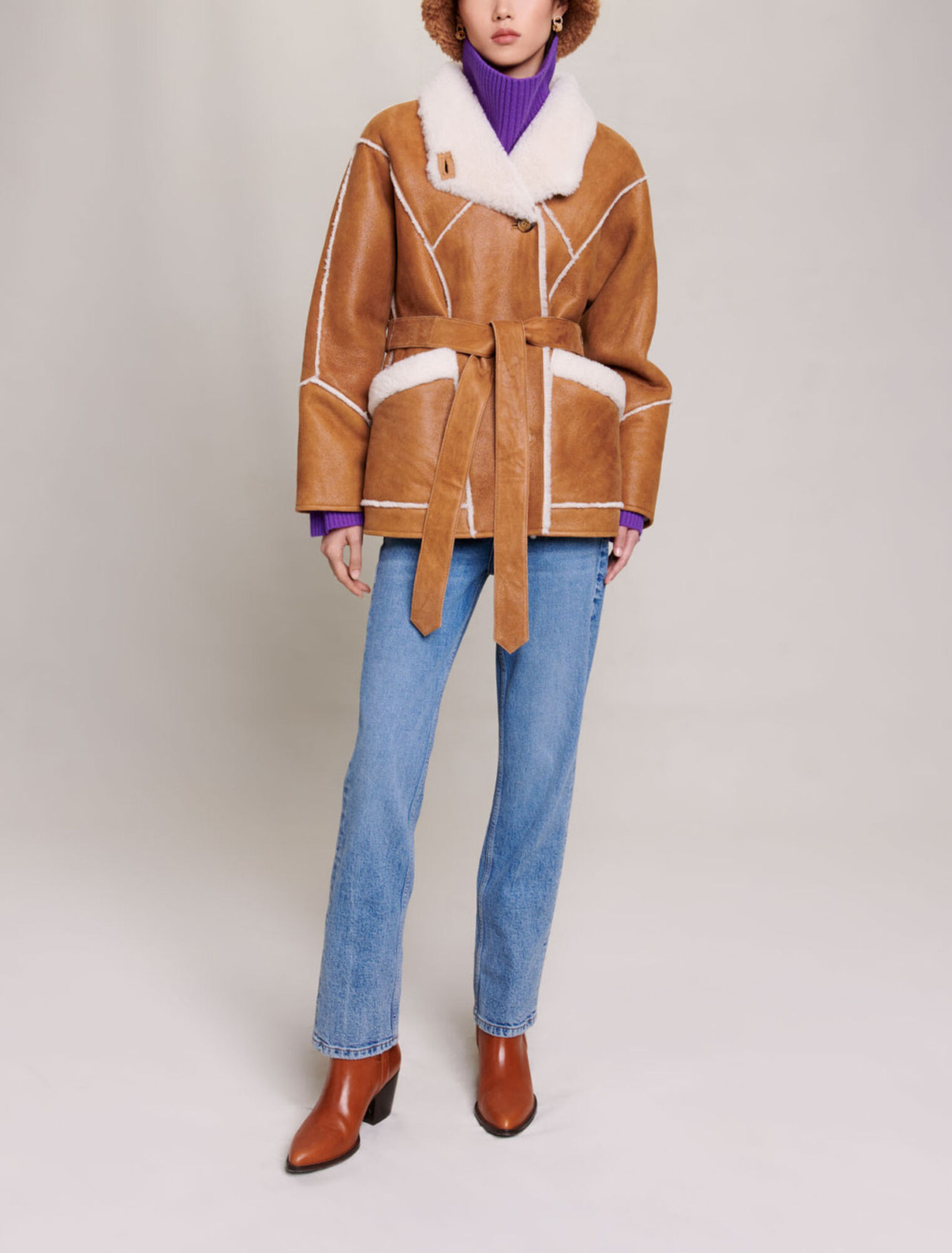 Kurzer Shearlingmantel