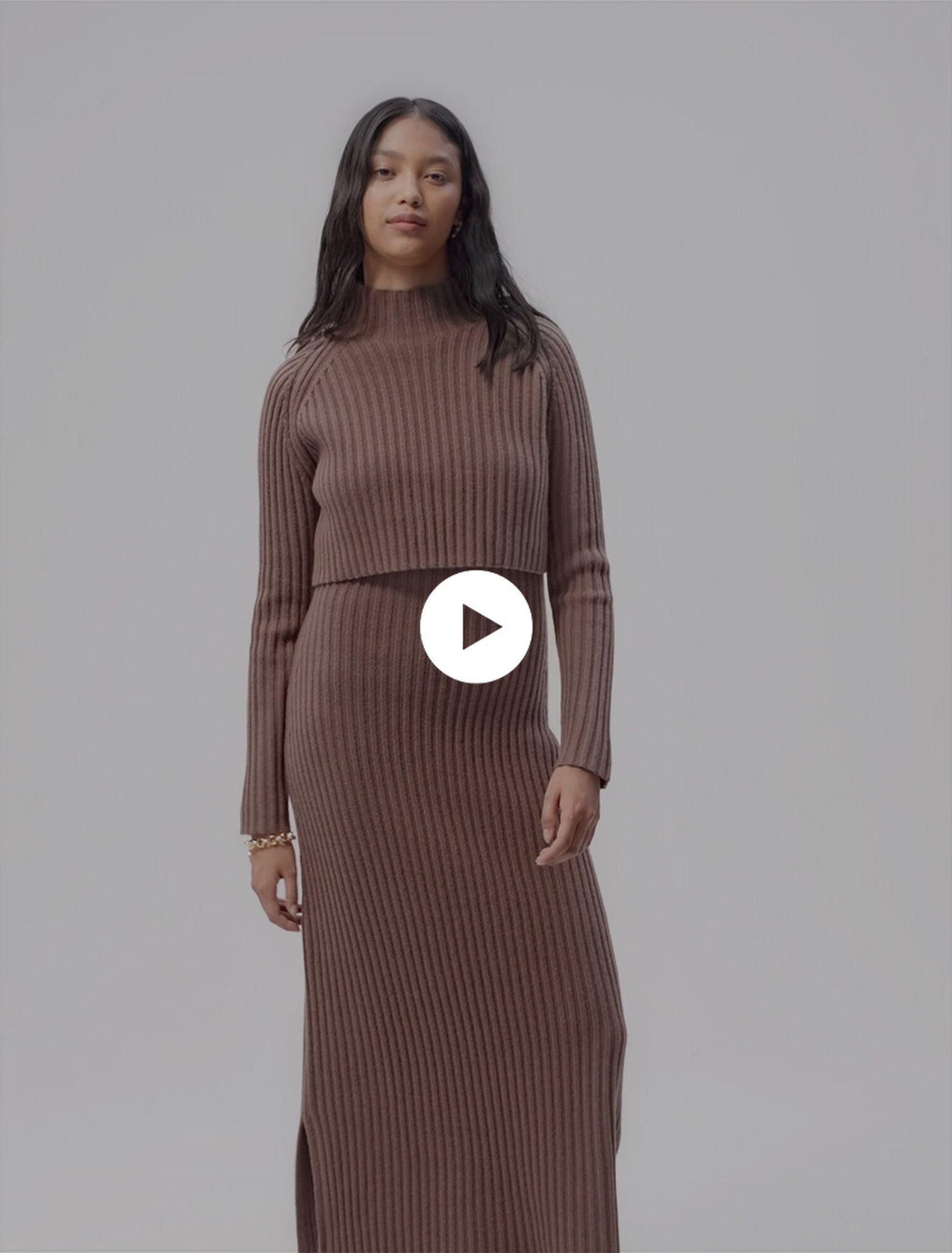 Langes 2-in-1 Kleid aus Wolle